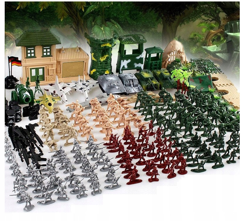 SOLDIERS FOR CHILDREN MILITARY BASE AIRCRAFT CANNON HUGE SET OF 300EL Manufacturer code 5386