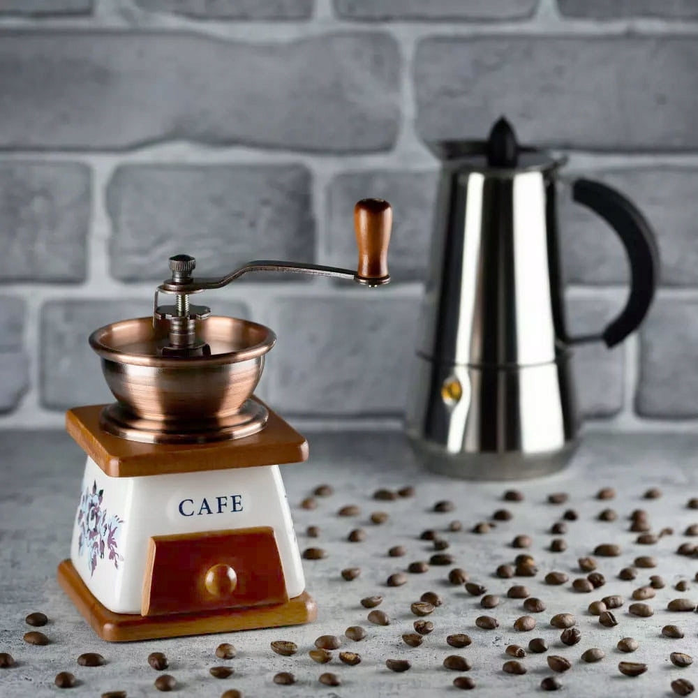 SOLID COFFEE GRINDER COFFEE PEPPER HAND CERAMIC RETRO Packaging status original