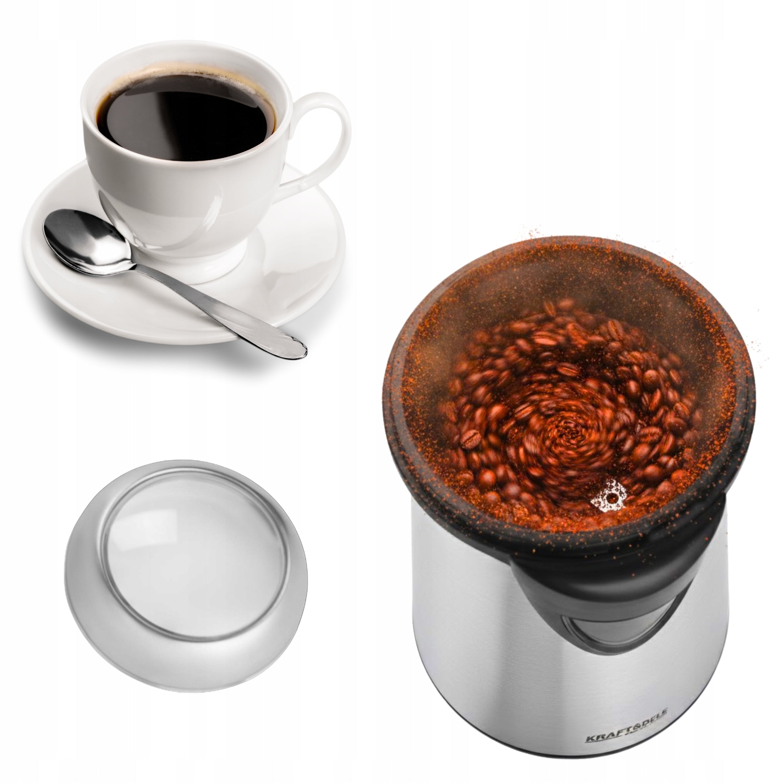 SOLID ELECTRIC COFFEE GRINDER GRINDING SPICES GRINDER POWERFUL 300W Manufacturer code MŁYNEK DO KAWY ORZECHÓW PRZYPRAW MIELENIE