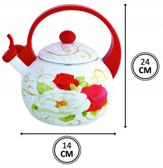SOLID ENAMEL Kettle 2.0L GAS INDUCTION Traditional TEAPOT WITH WHISTLE Manufacturer code KH-1910