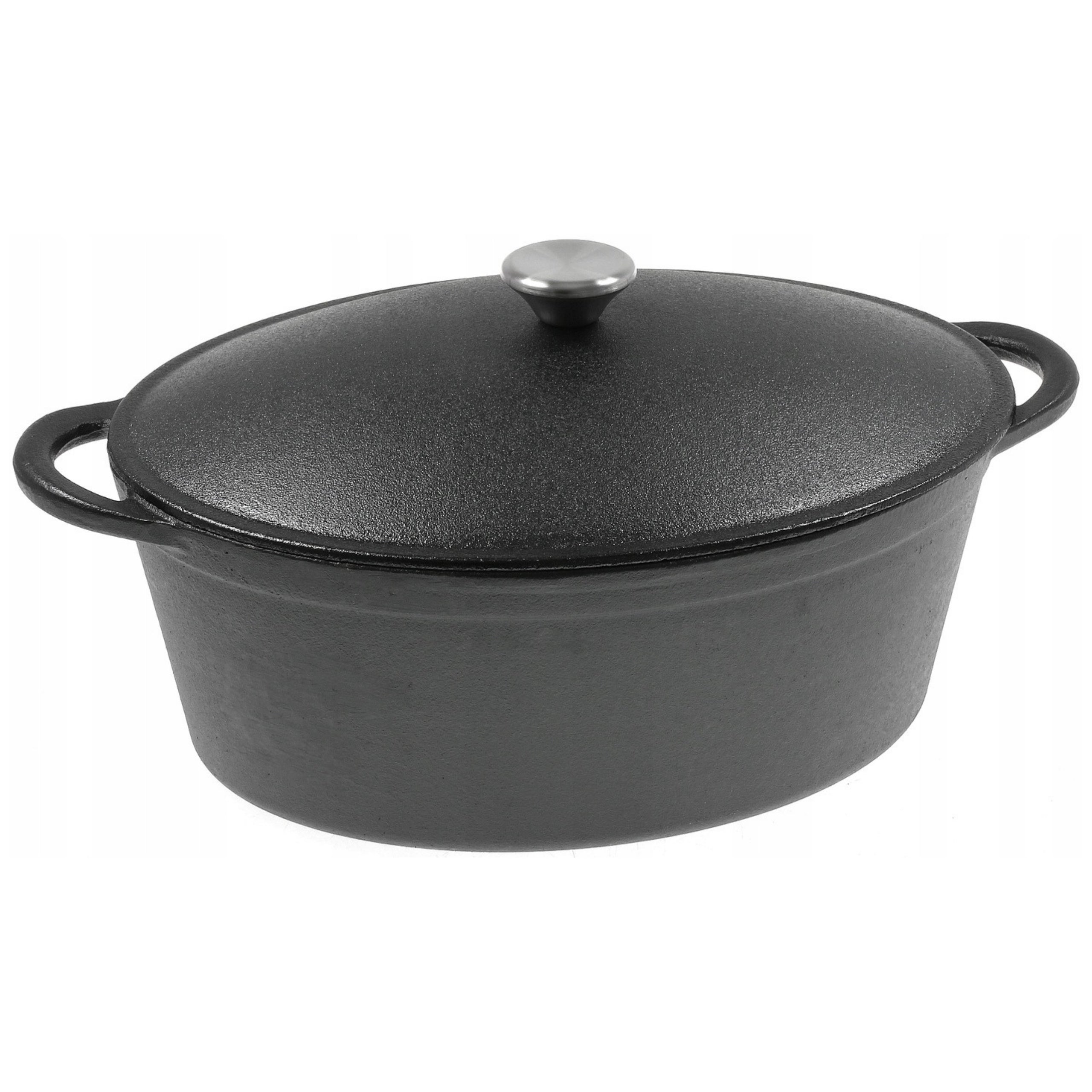 SOLID LARGE CAST IRON OVAL GOOSEBERRY HEAVY DEEP 33x26cm 6.4L Packaging status original