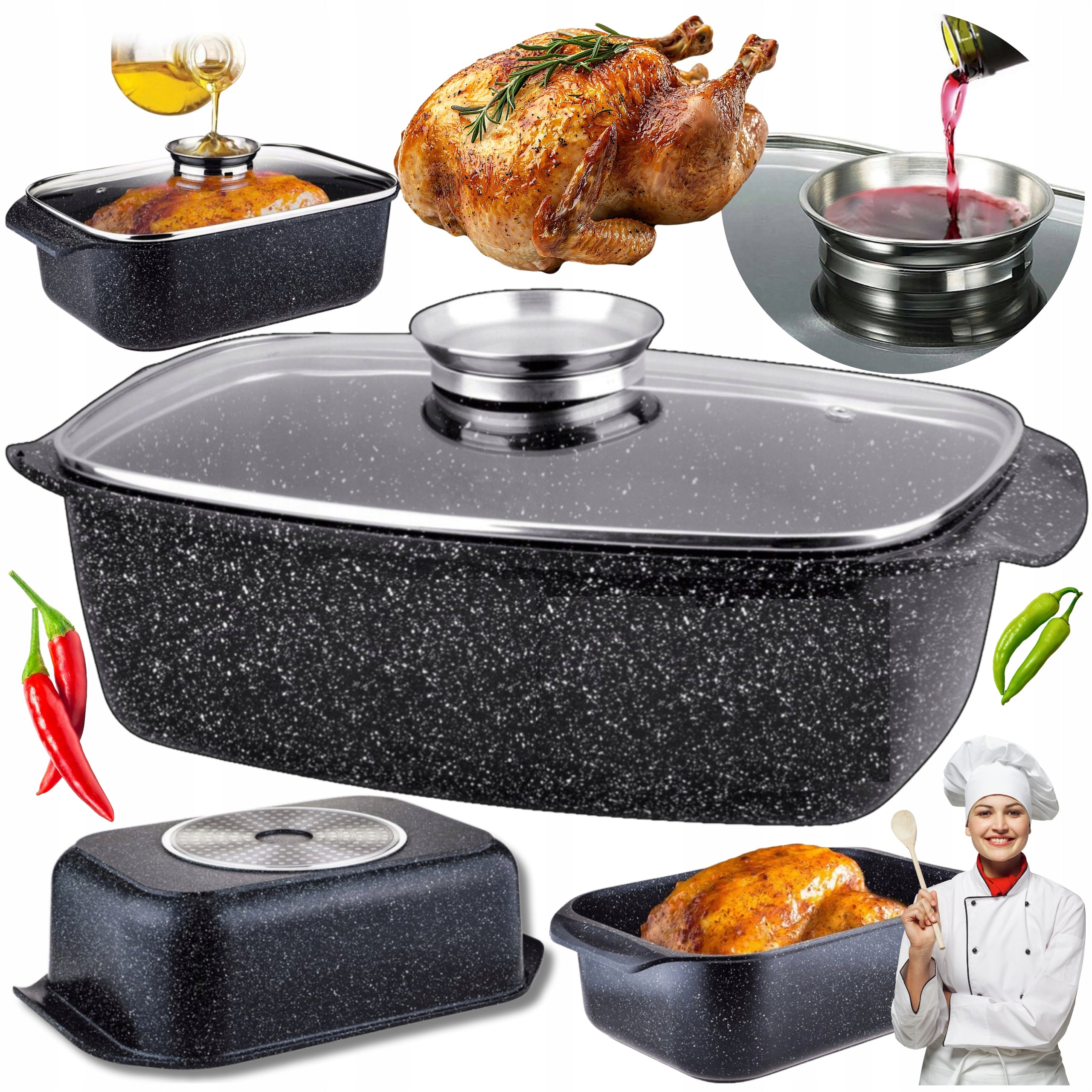 SOLID MARBLE Brittany FOR BAKING GAS NONSTICK INDUCTION 5.5L
