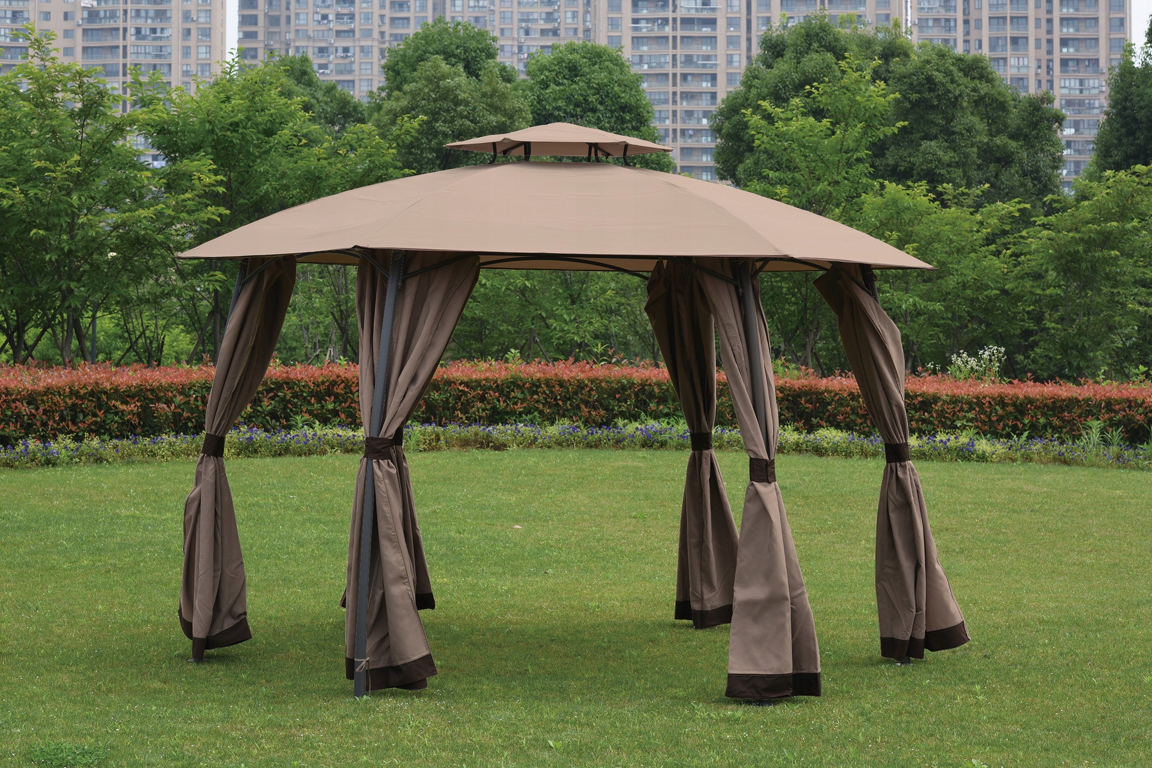 SOLID PAVILION GAZEBO GARDEN TENT STEEL 3,75m BEIGE TORONTO Manufacturer Kontrast