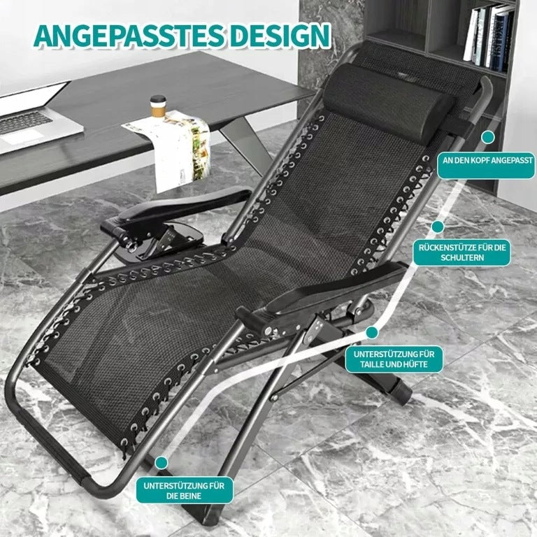 SOLID WIDE GRAVITY LOUNGER XXL 83CM 240KG ZERO GRAVITY BLACK