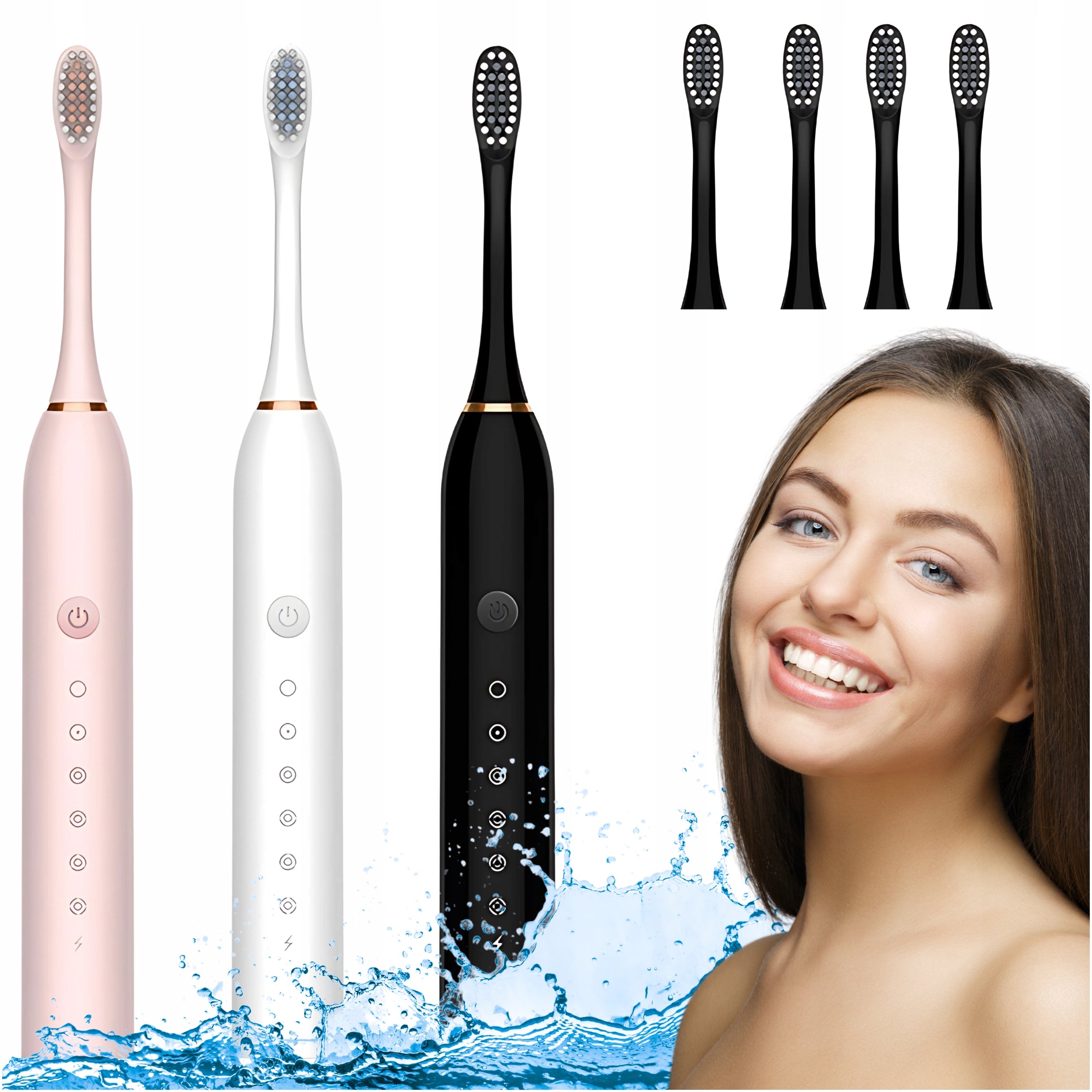 SONIC ELECTRIC TOOTHBRUSH FOR TEETH + REPLACEMENT TIPS
