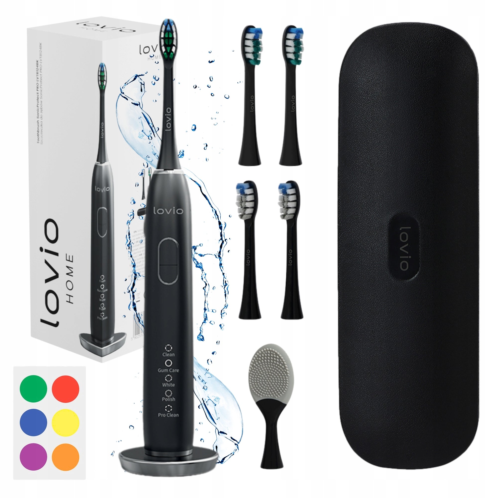 SONIC Electric Toothbrush BLACK LOVIO INDUCTION CASE IPX8