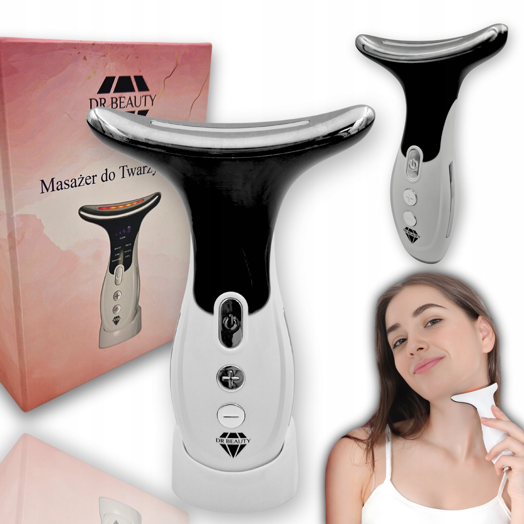 SONIC MASSAGER FOR FACE AND NECK TO FIRM ANTI-WRINKLE EMS