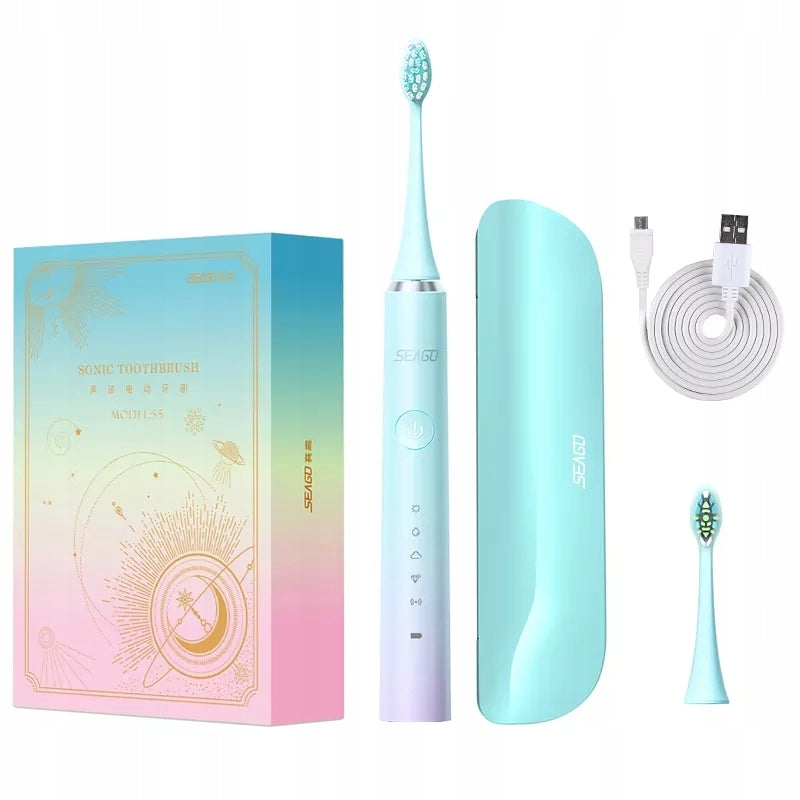 SONIC TOOTHBRUSH CASE 8 TIPS Seago S5 GRADIENT MULTICOLOR Manufacturer code SG-972