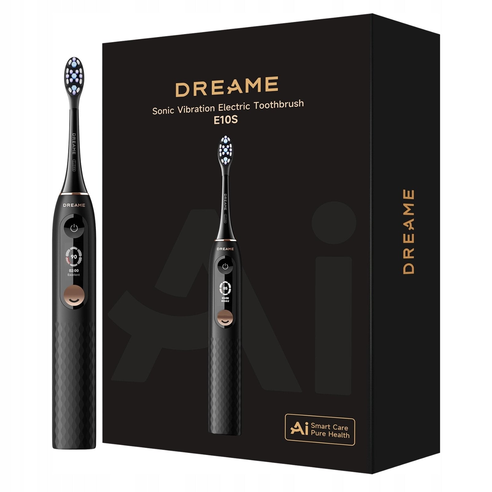 SONIC TOOTHBRUSH DREAME E10S BLACK BATTERY 180 DAYS 6 TIPS Packaging status original