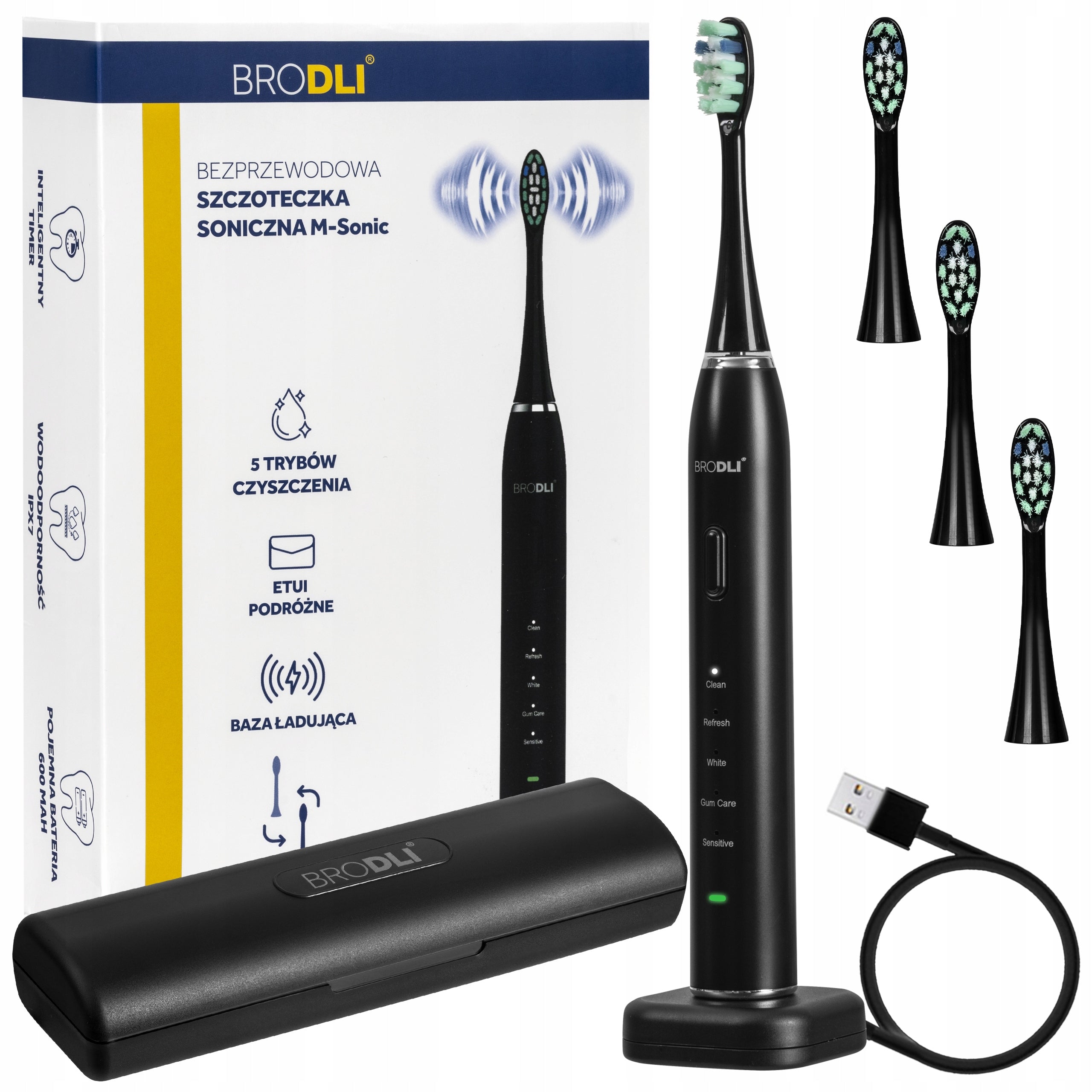 SONIC TOOTHBRUSH WHITENING 5 MODES ELECTRIC TIP