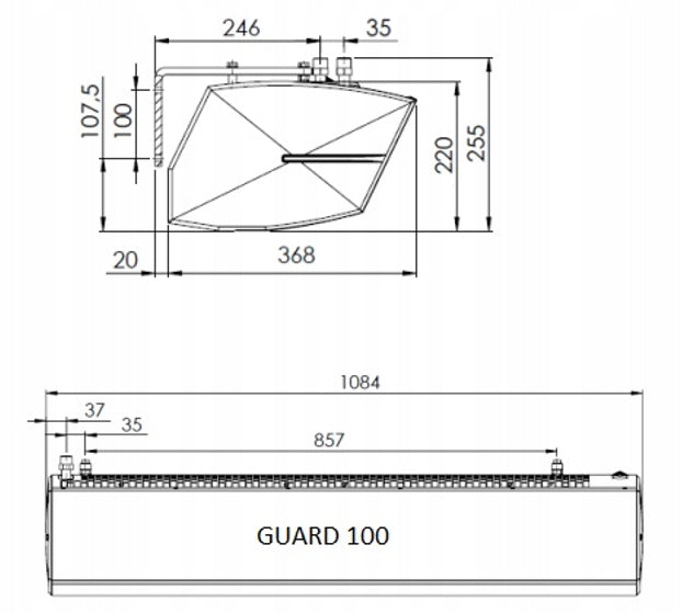 SONNIGER Air curtain GUARD ONE 100C Product height 110 cm