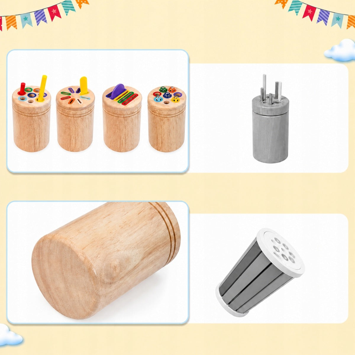 SORTER BLOCKS PUZZLE MONTESSORI WOODEN STICKS FOR SORTING SET Brand no brand
