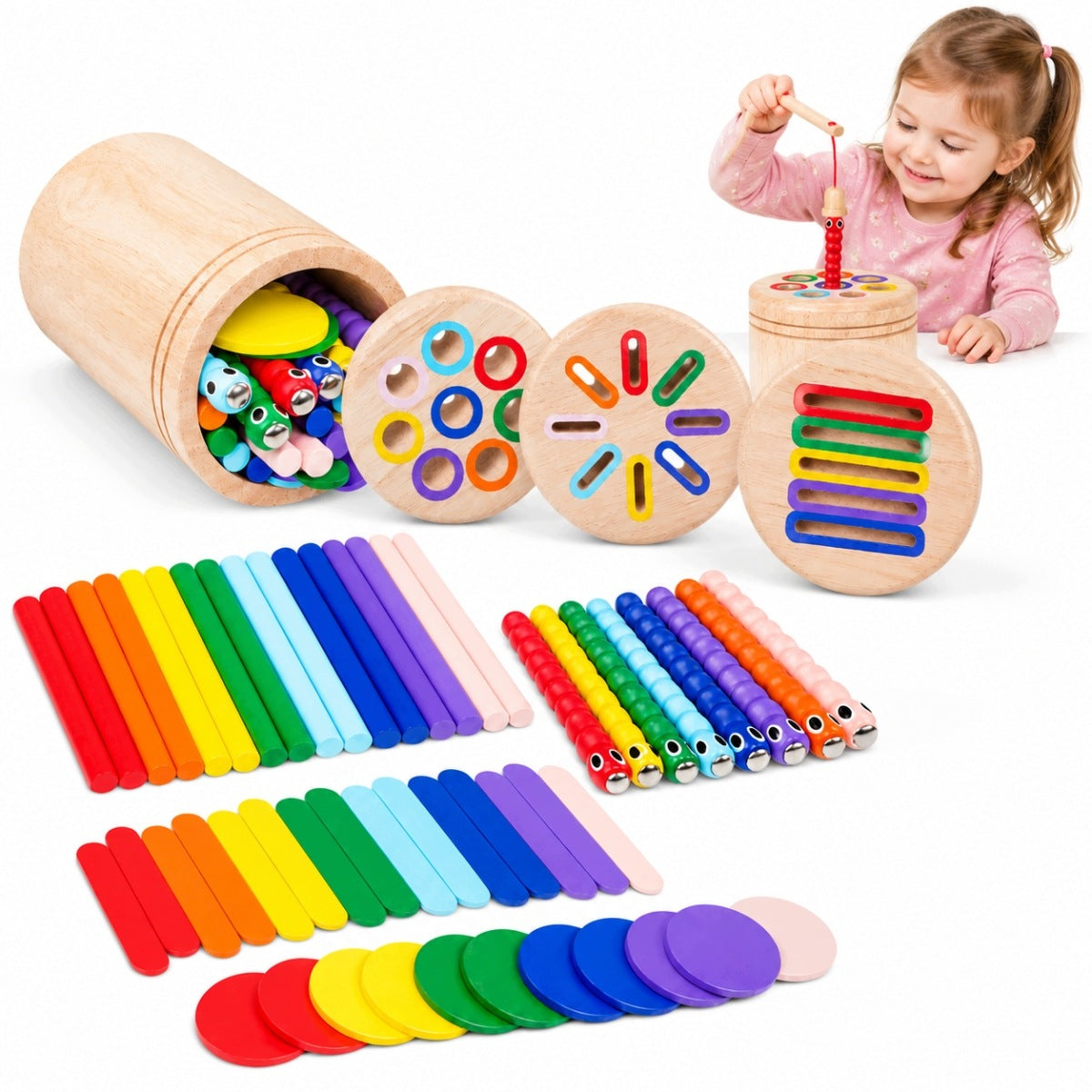 SORTER BLOCKS PUZZLE MONTESSORI WOODEN STICKS FOR SORTING SET