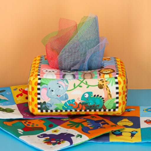 SORTER BOX WITH TISSUES MONTESSORI SENSORY EDUCATIONAL TOY Brand Ikonka