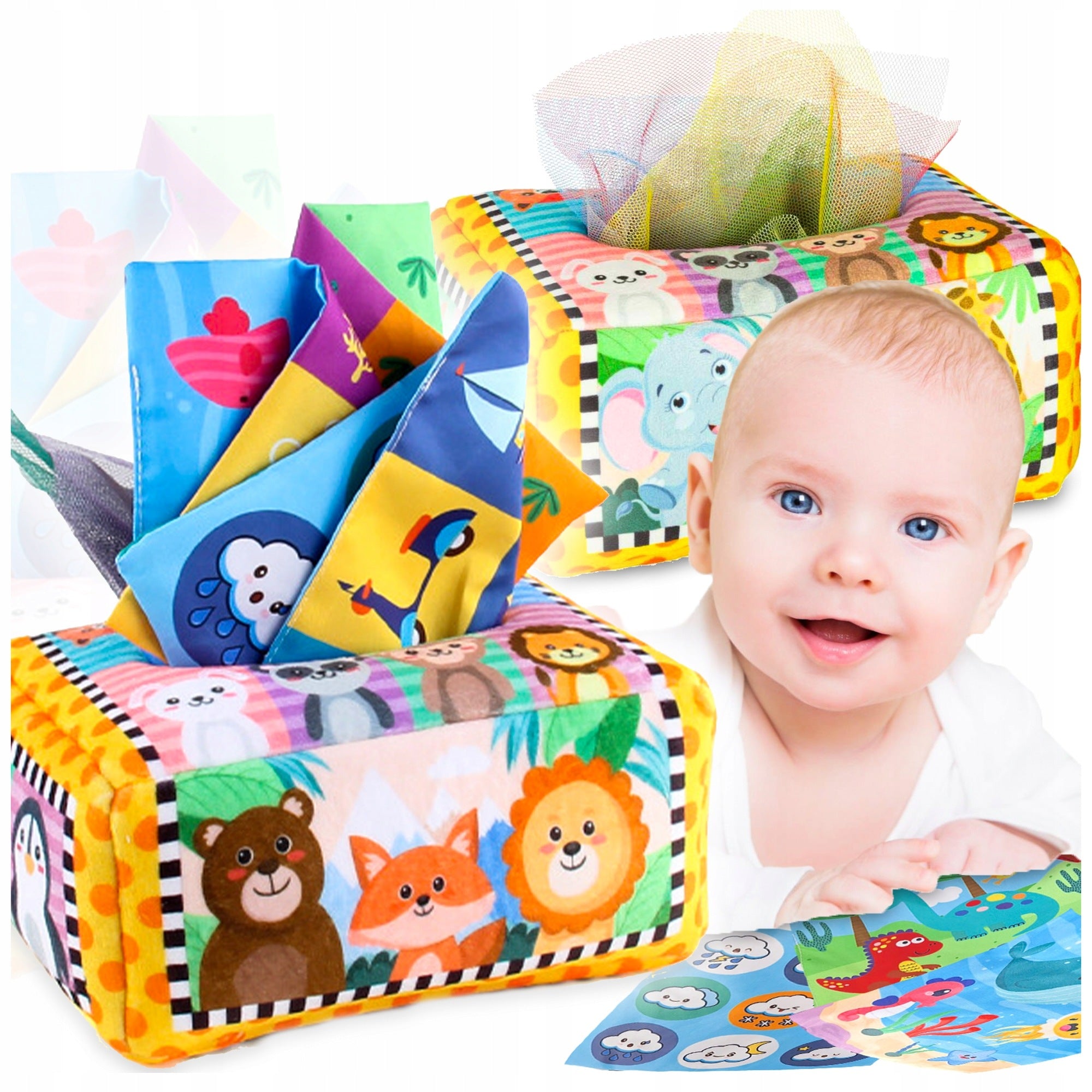 SORTER BOX WITH WIPES Plush Rubbing MONTESSORI Sensory