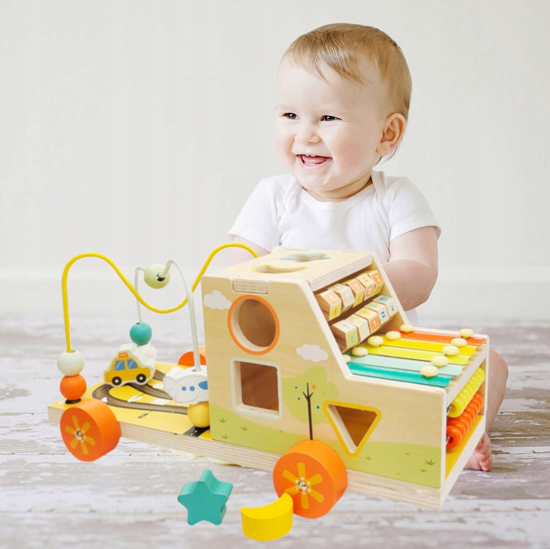 SORTER EDUCATIONAL CUBE Wooden toy TRUCK 7in1 cymbals EAN (GTIN) 5904161364009