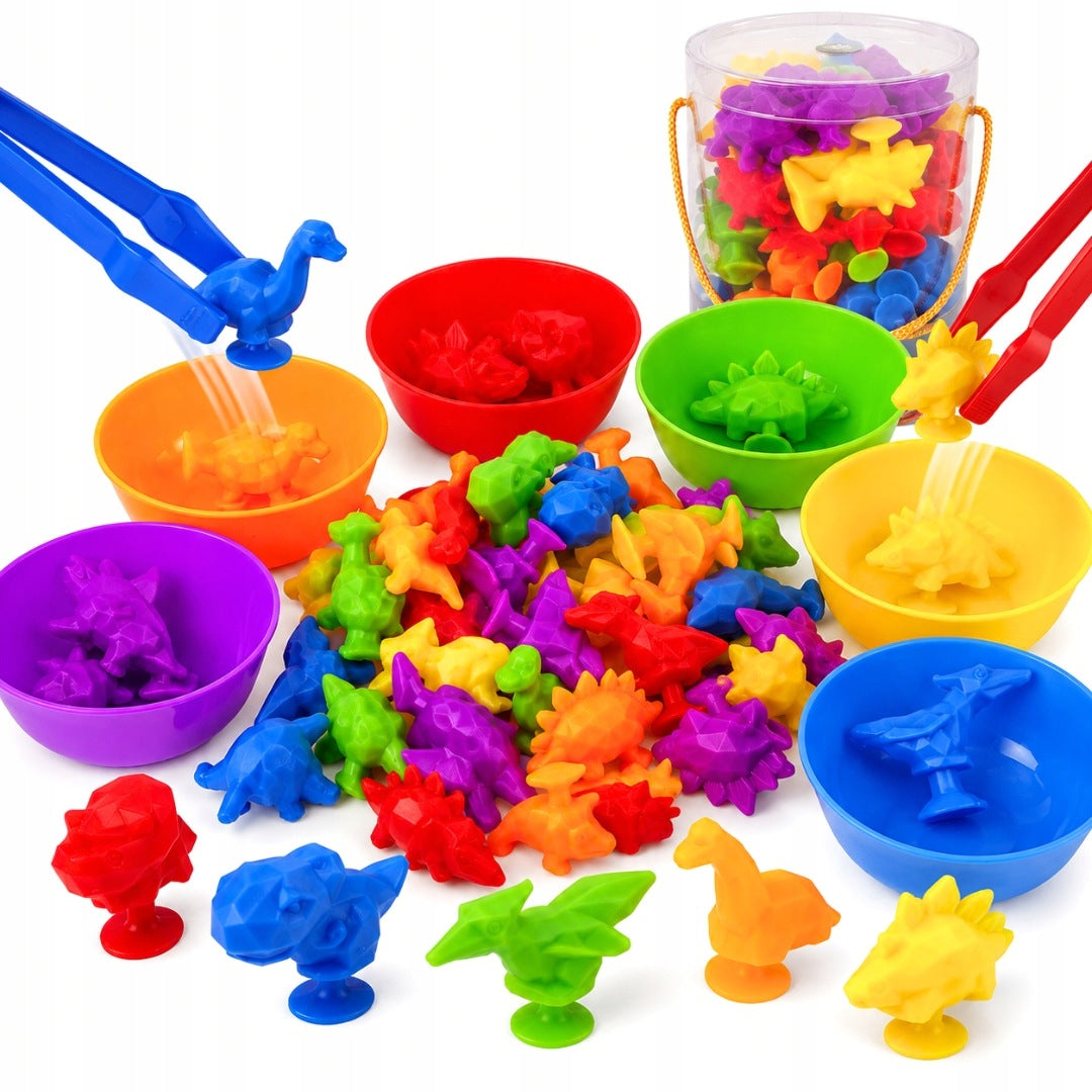 SORTER EDUCATIONAL SET LEARNING TO COUNT COLORS GAME MONTESSORI DINOSAURS 30