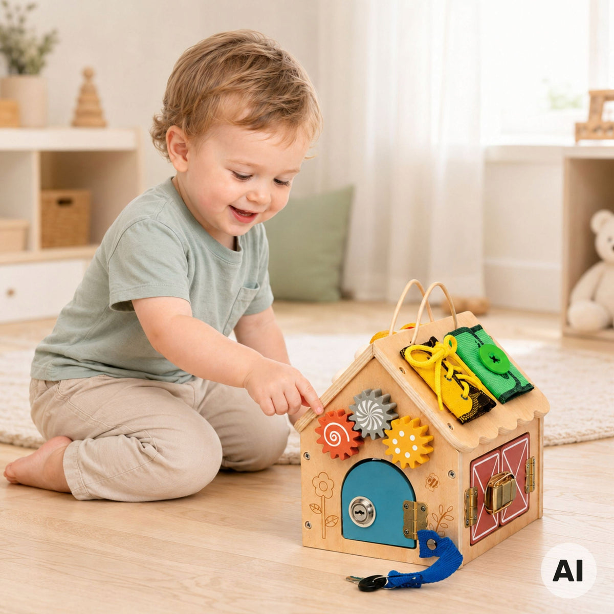 SORTER MONTESSORI MANIPULATIVE WOODEN HOUSE EDUCATIONAL TOOKY TOY Brand Tooky Toy