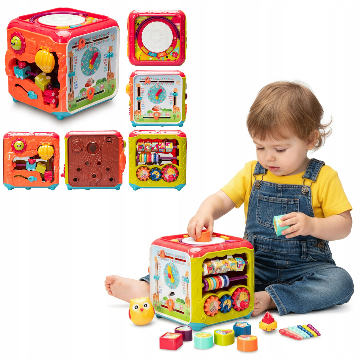 SORTER PUZZLE CUBE EDUCATIONAL SENSORY BLOCKS INTERACTIVE TOY
