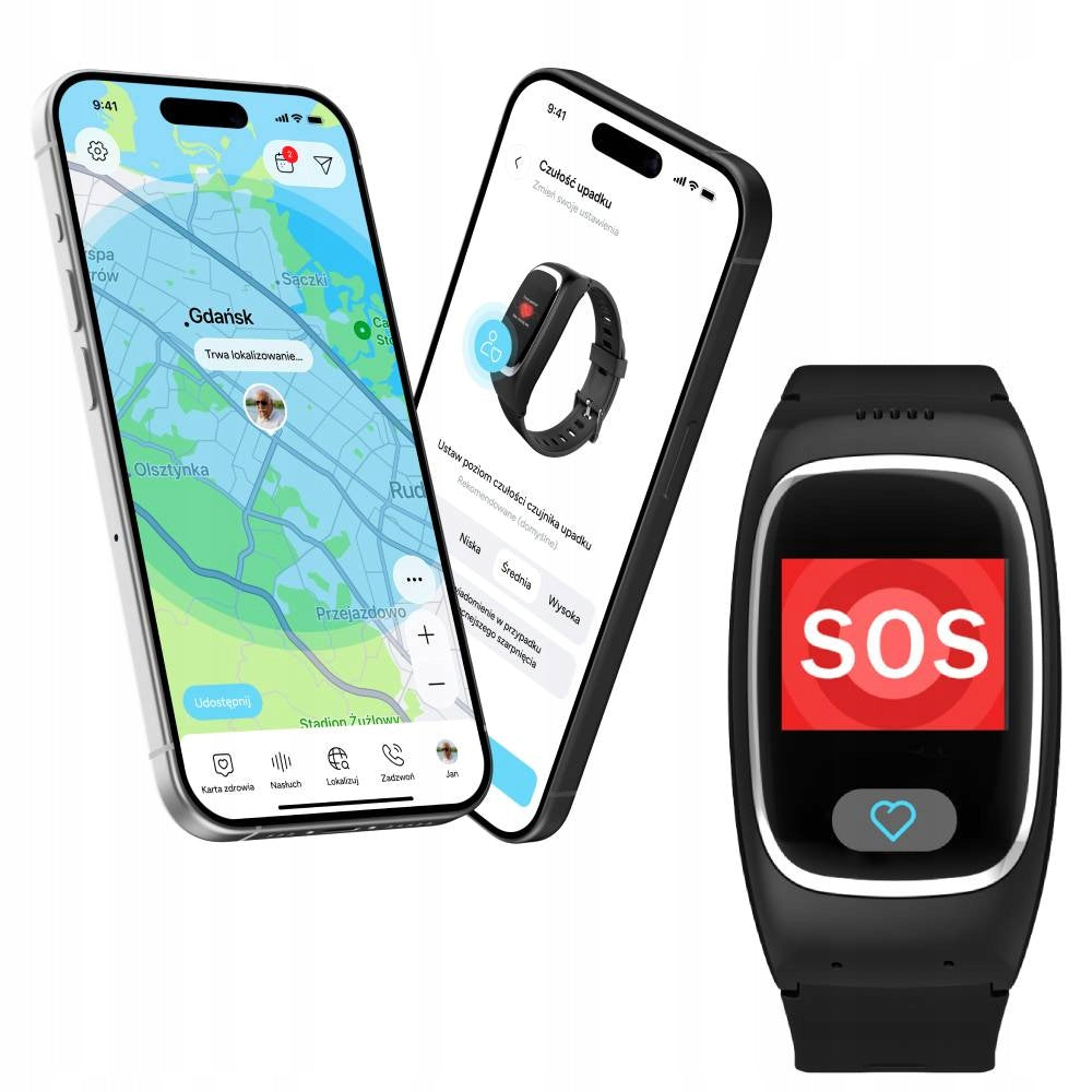 SOS band for Senior LEO24 GPS LOCATOR MONITORING PL BUTTON 30 DAYS