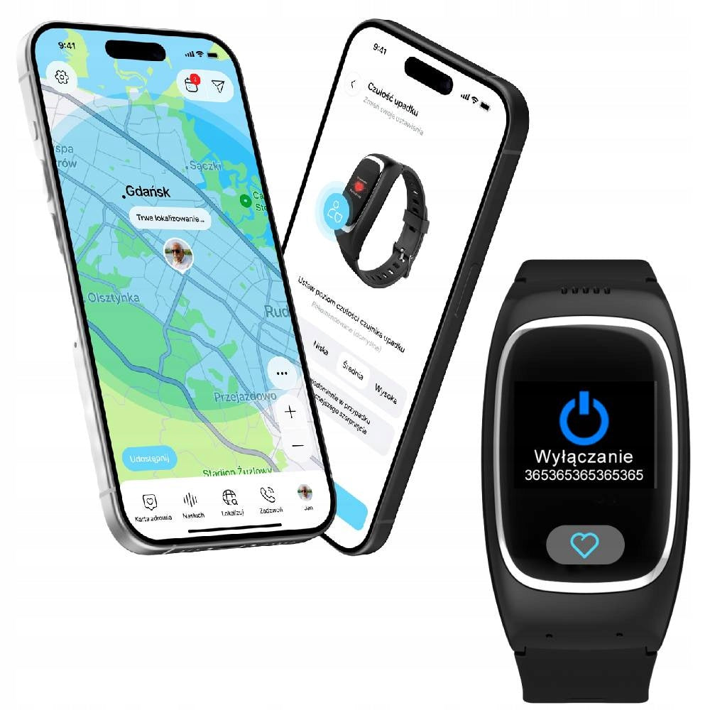 SOS band for Senior LEO24 GPS LOCATOR MONITORING PL BUTTON 6 MC