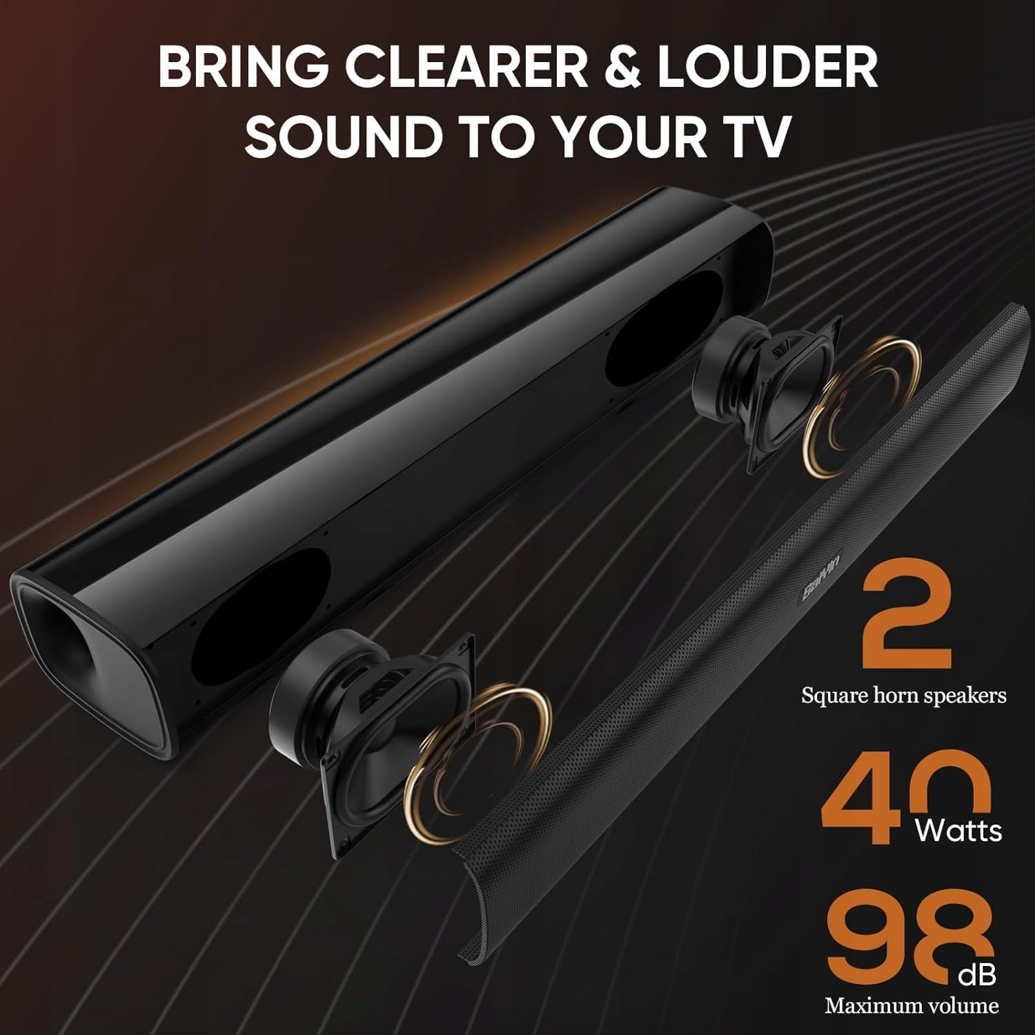 SOUNDBAR 2.0 SAIYIN 40W BLUETOOTH AUX FOR TV 43 cm SUB OUT BLACK Manufacturer code 6910454509438
