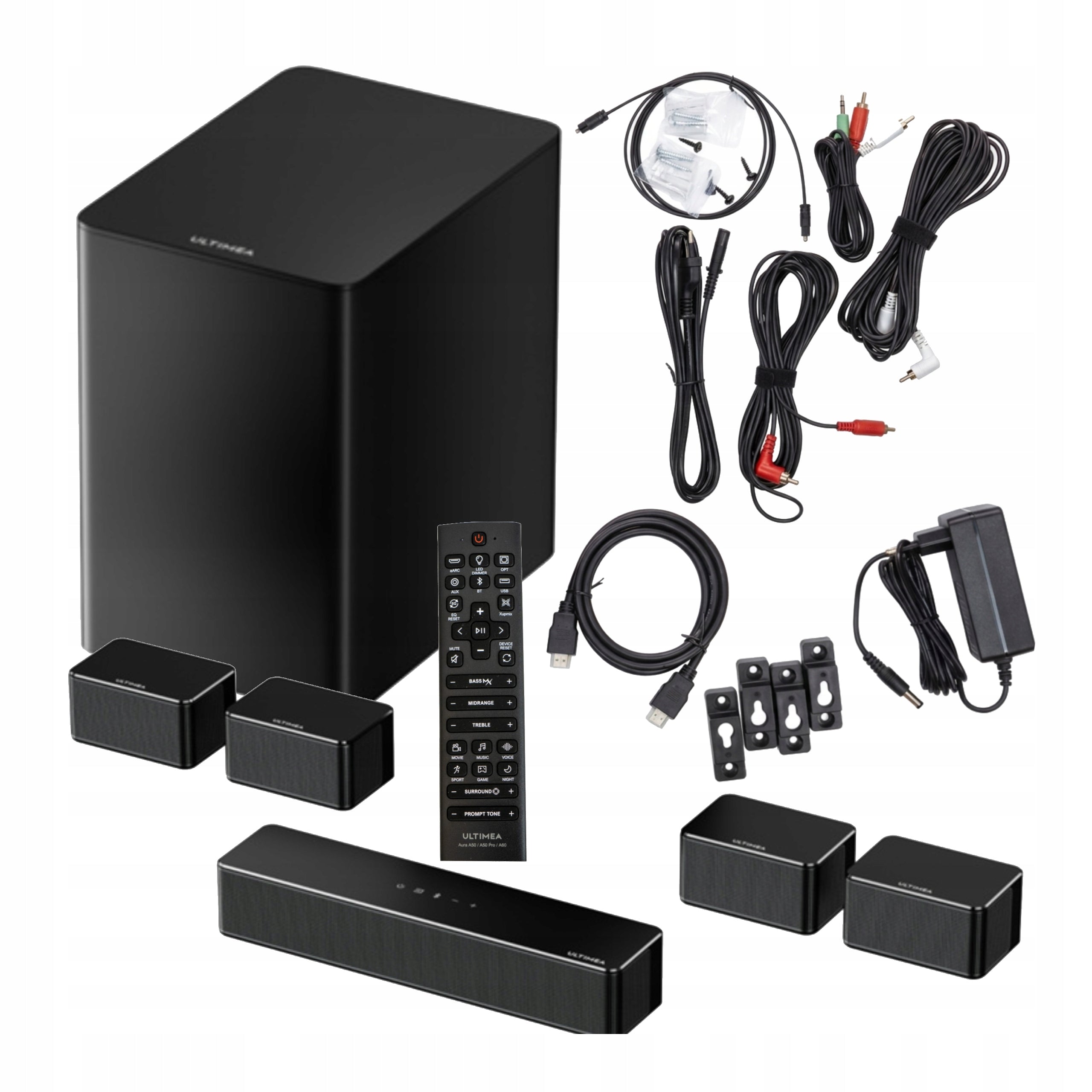 SOUNDBAR 7.1 SUBWOOFER BT 5.3 USB AUX-IN HDMI 410W ULTIMEA POSEIDON D70