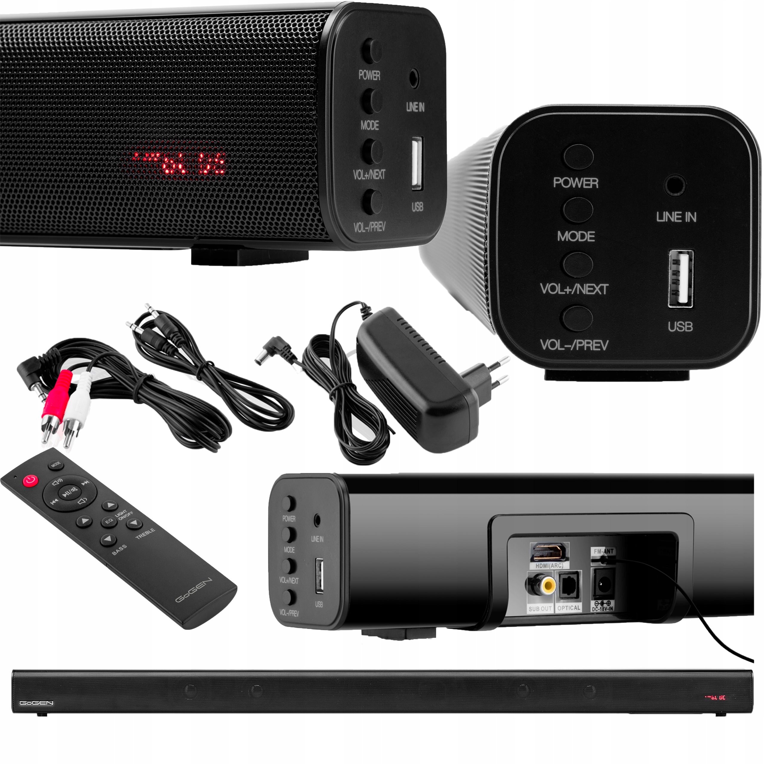 SOUNDBAR BLUETOOTH SPEAKER USB HDMI DIGITAL RADIO 40W REMOTE CONTROL GOGEN TAS 930