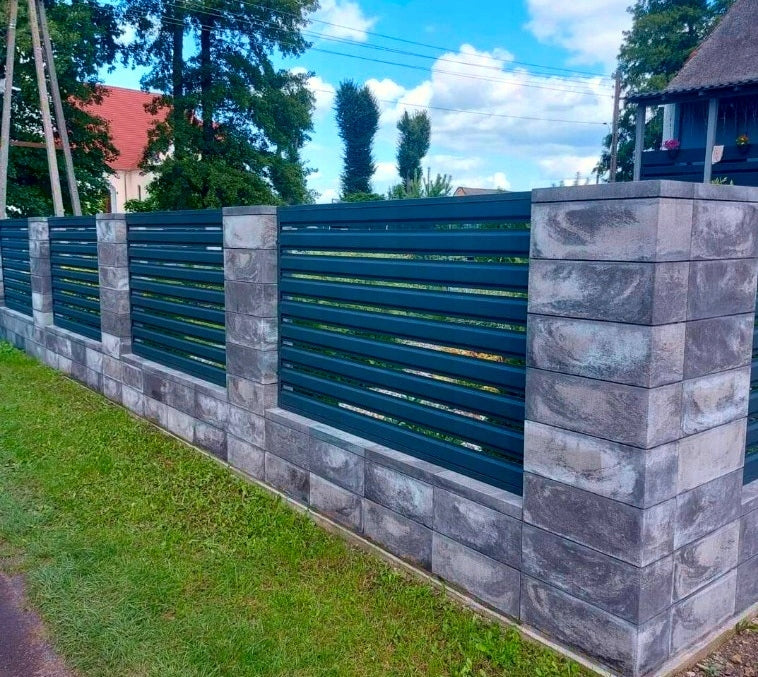 SOUNDPROOFED Fence Spans Discretion STEEL ZINC 200 x 120cm. ANTHRACITE Color gray