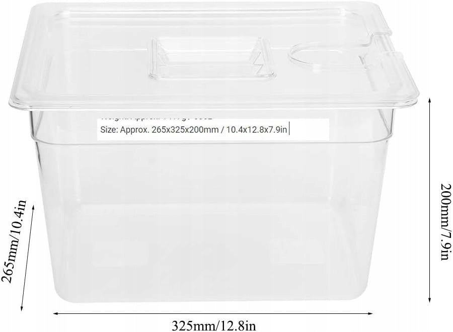 SOUS VIDE 11L FOLDING CONTAINER WITH LID AND HINGE Model Sous Vide pojemnik z zawiasem i pokrywką, pojemnik