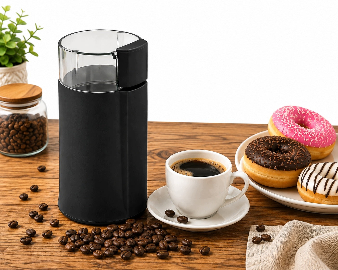 SPICE NUT COFFEE GRINDER POWERFUL ELECTRIC Manufacturer code HUSARIO BLACK