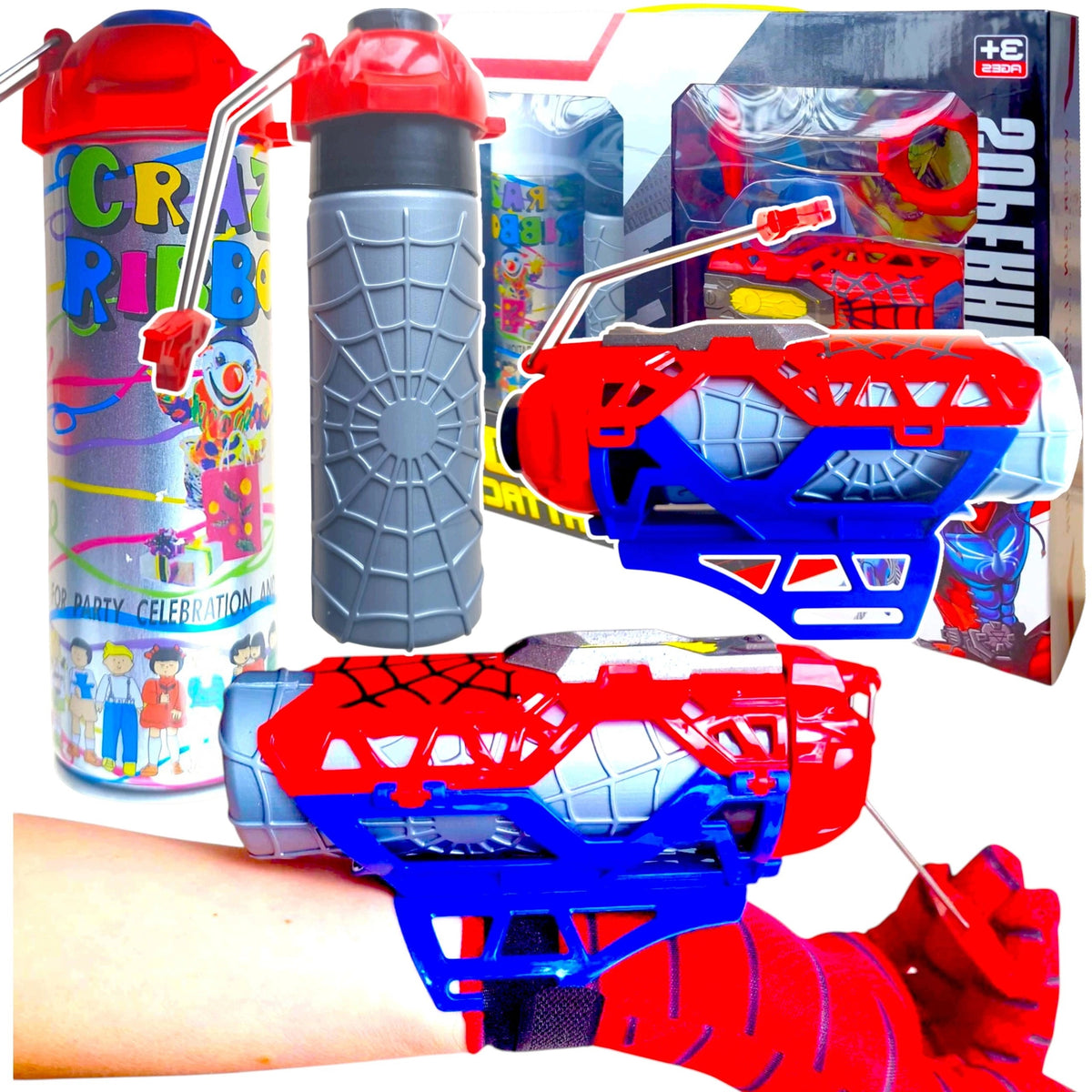 SPIDERMA SET 5in1 NETWORK OR WATER LAUNCHER SHOOTS SERPENTINE GLOVE