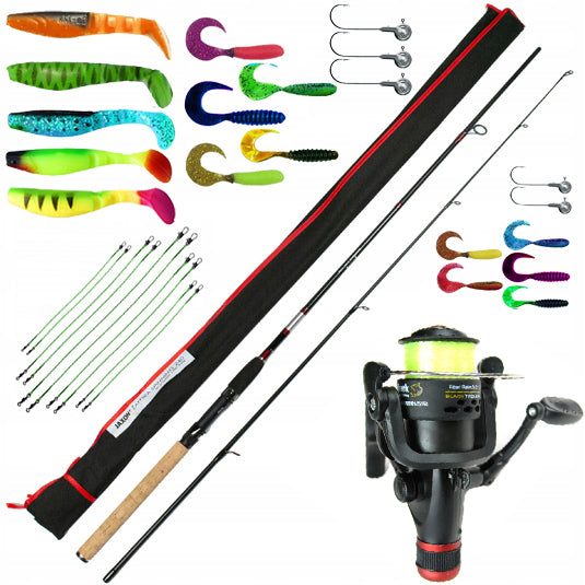 SPINNING SET FISHING ROD JAXON reel HIT! Z13