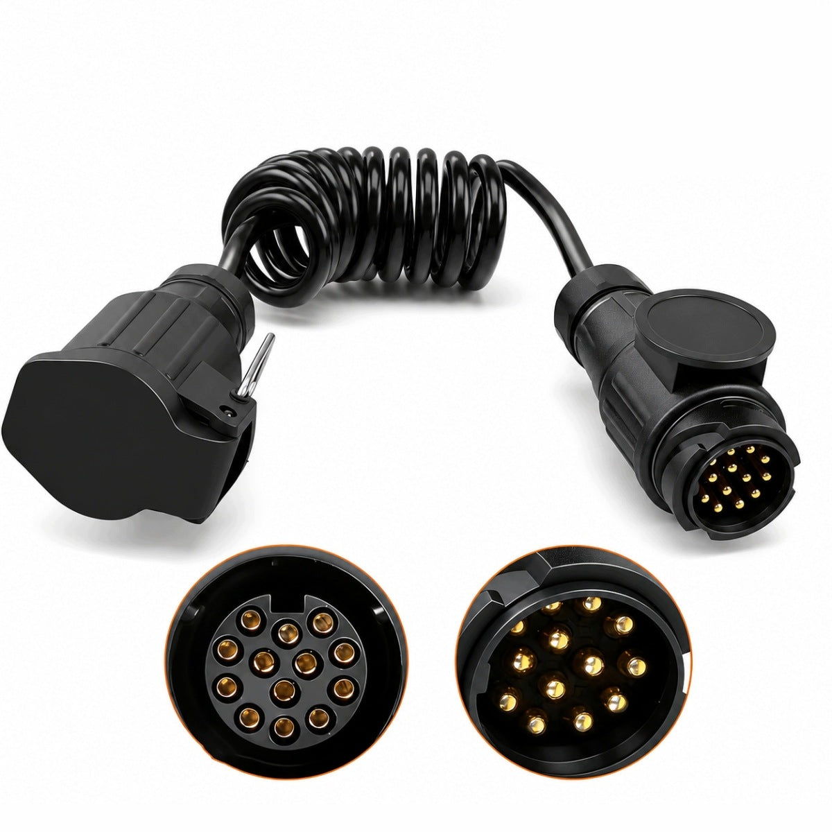 SPIRAL CABLE 13 pin 1m trailer extension cable trailer PLUG SOCKET .