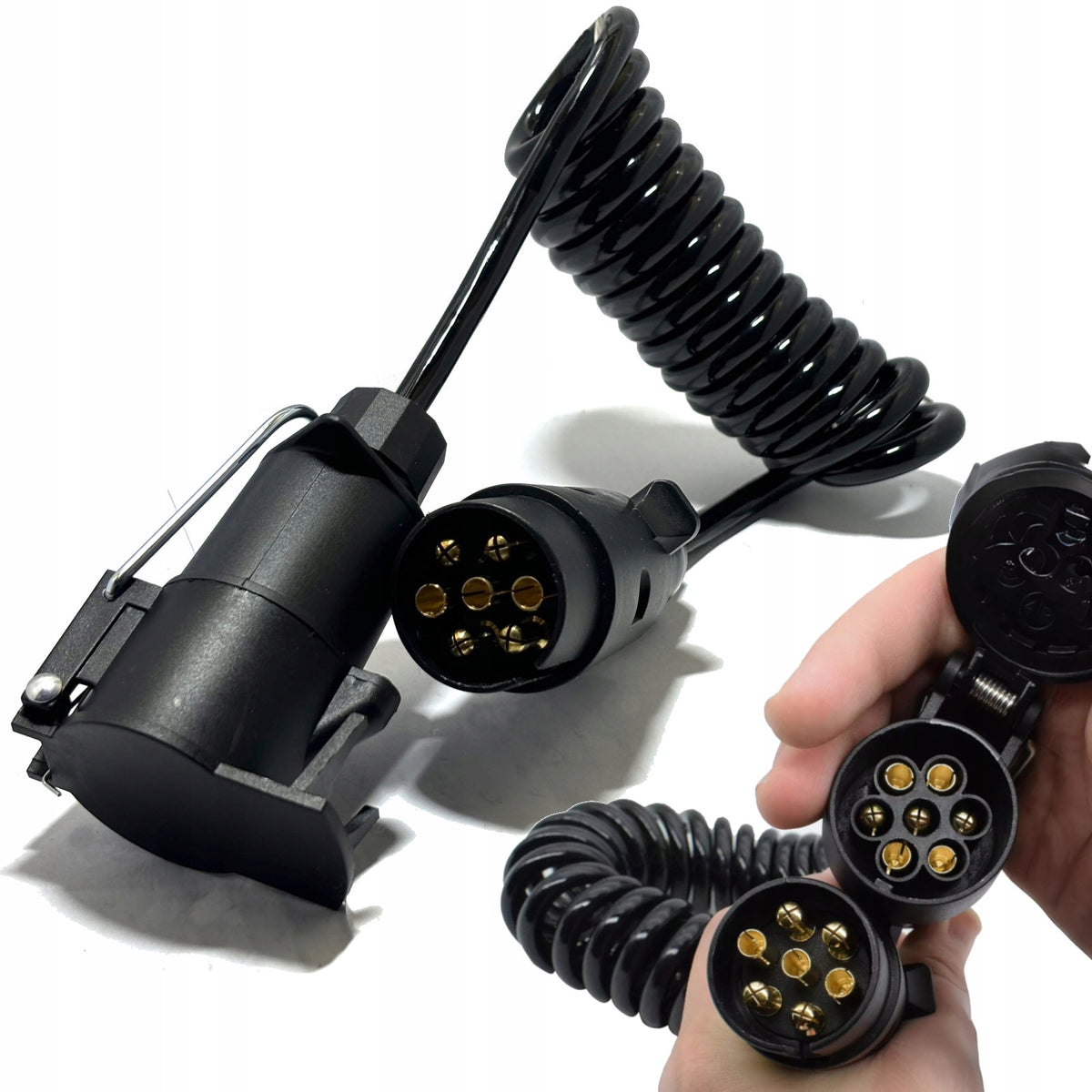 SPIRAL CABLE 7 pin 1,5m trailer extension cable trailer PLUG SOCKET .