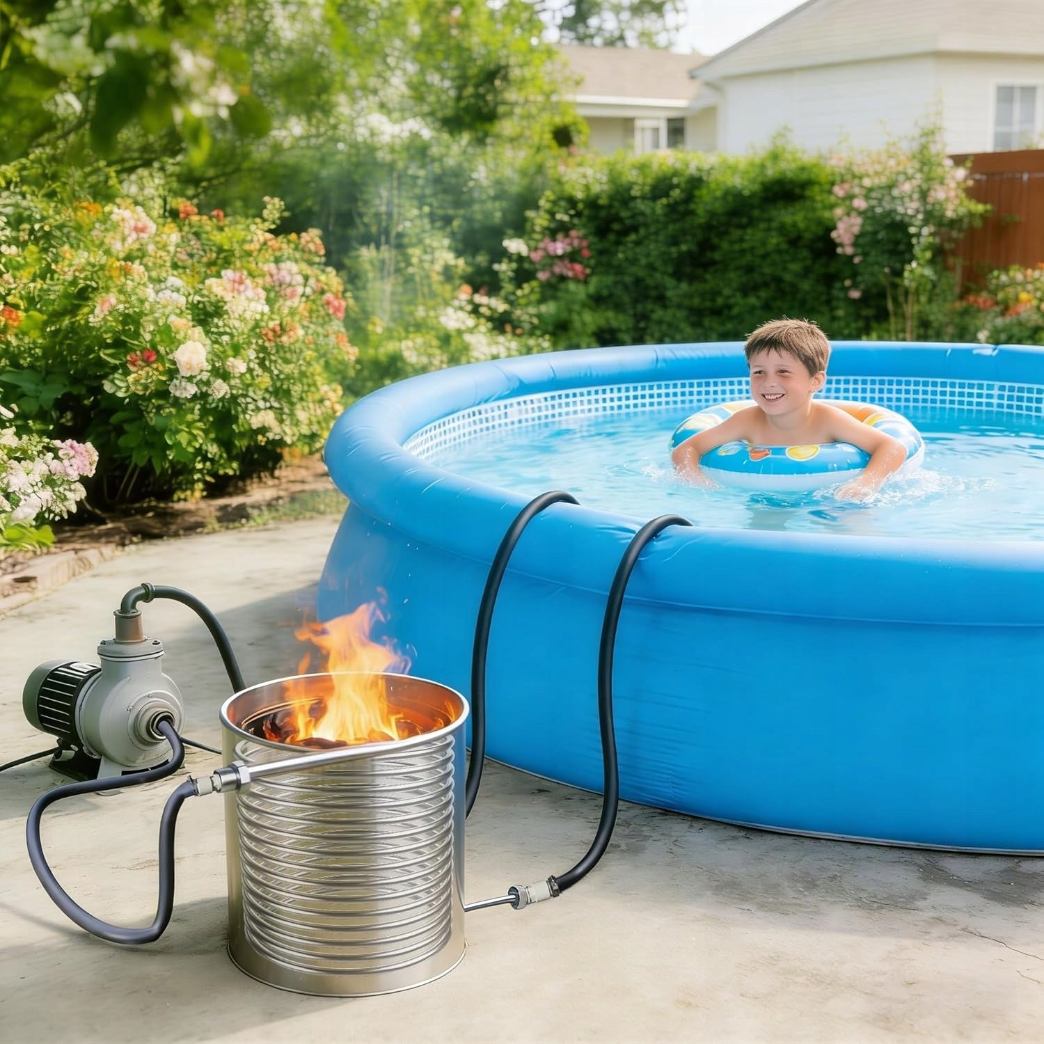 SPIRAL HEATING POOL HEATING FOR WOOD STAINLESS STEEL PIPE 14 M Packaging status original