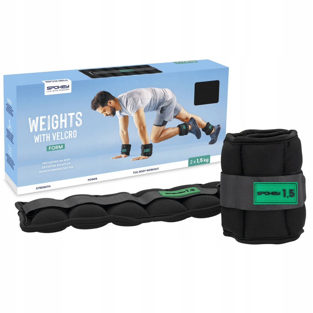 SPOKEY Neoprene Velcro Loads For Ankle Hands 2 x 1,5 kg