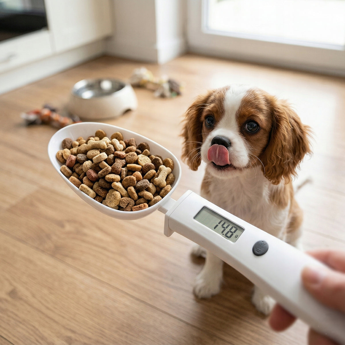 SPOON WITH SCALE MEASURING CUP FOR PORTABLE CAT FOOD NUMBERS. LCD ANIMALS 300G Manufacturer code ELEKTRYCZNA WAGA KUCHENNA DO PRZYPRAW KARMY