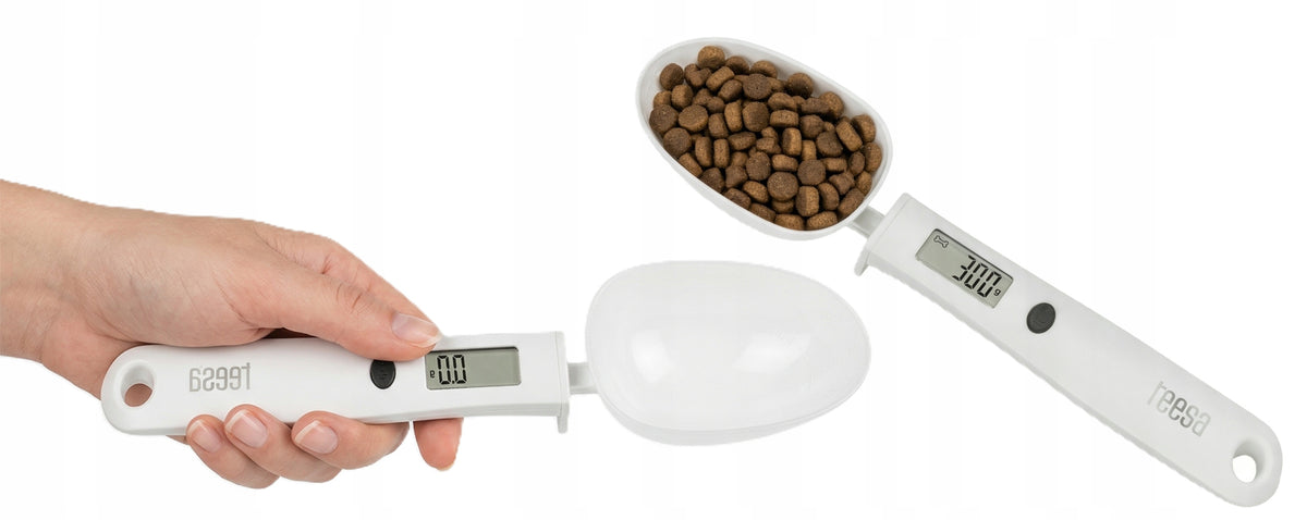 SPOON WITH SCALE MEASURING CUP FOR PORTABLE CAT FOOD NUMBERS. LCD ANIMALS 300G Packaging status original