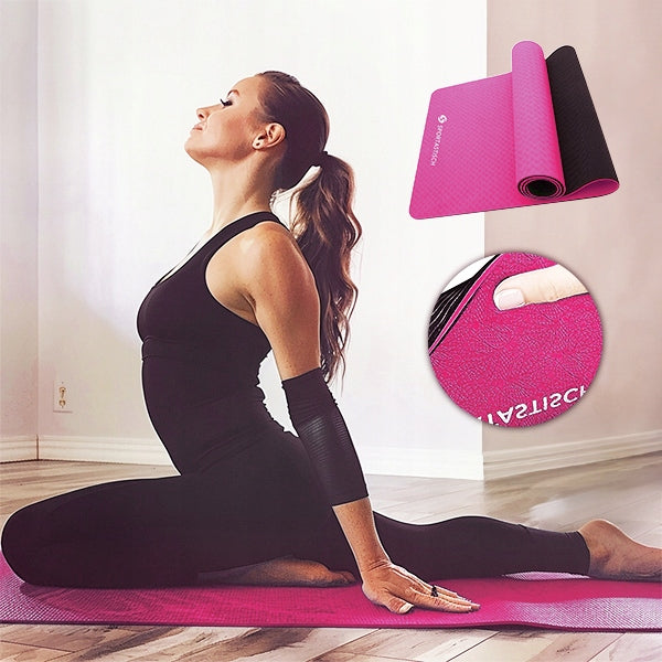 SPORTASTISCH THICK FITNESS YOGA EXERCISE MAT NON-SLIP MAT TPE Color pink
