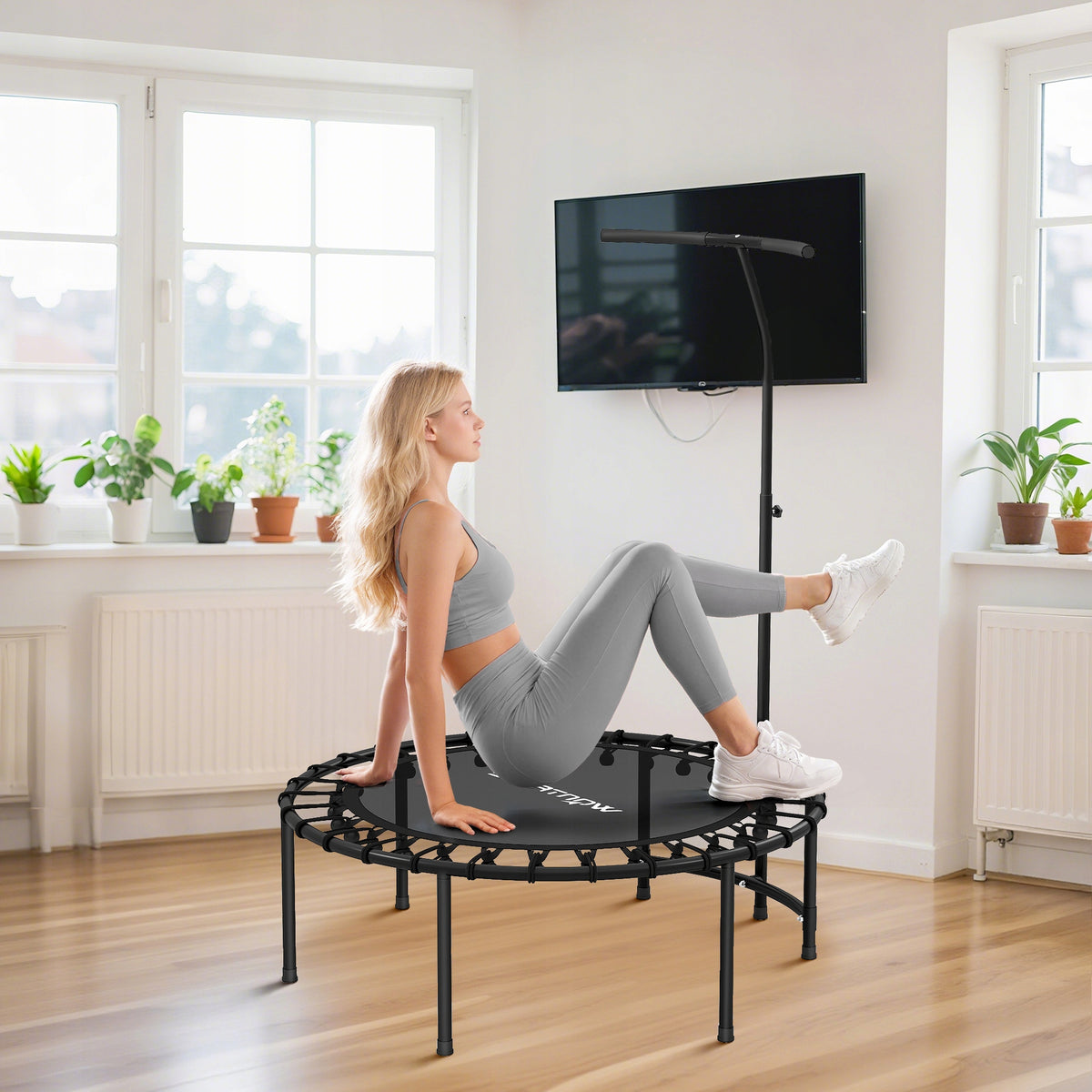 SPORTNOW Folding Fitness Trampoline Ø102 cm Mini with Handle Manufacturer code A71-064V00BK