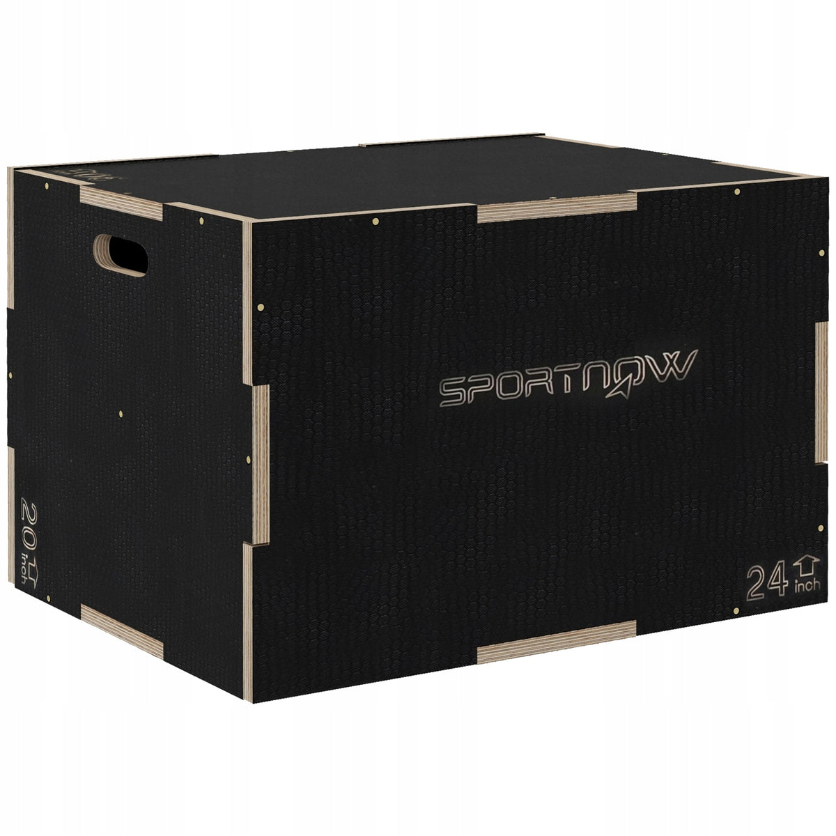 SPORTNOW Plyo-Box/Box durable for Jumping, 76x61x51cm, Black, Handle