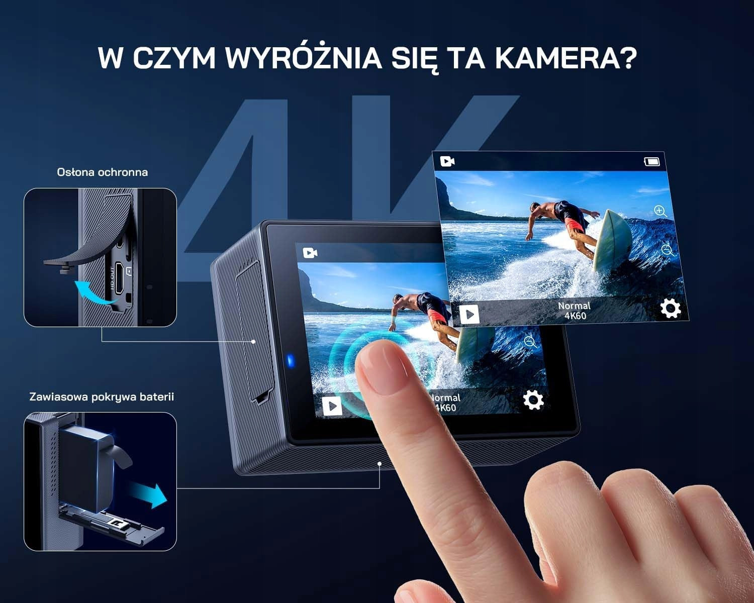 SPORTS CAMERA Apeman A87 4K ULTRA 20MP WIFI WATERPROOF 40M 60FPS EIS Manufacturer code A87
