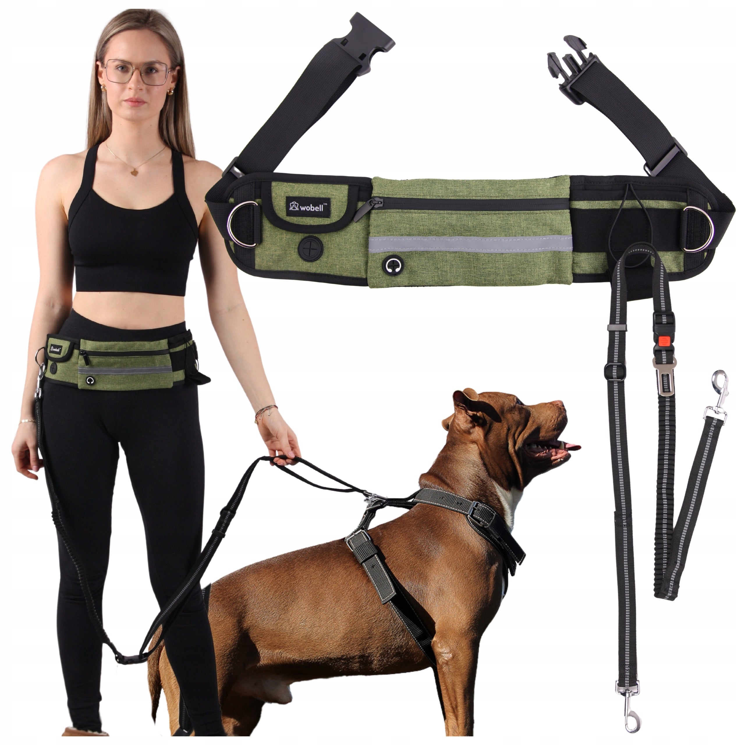 SPORTS LEASH HIP BELT KIDNEY for Dog ADJUSTABLE SHOCK ABSORBER STRONG 50kg Manufacturer code pas biodrowy smycz dla Psa z amortyzatorem