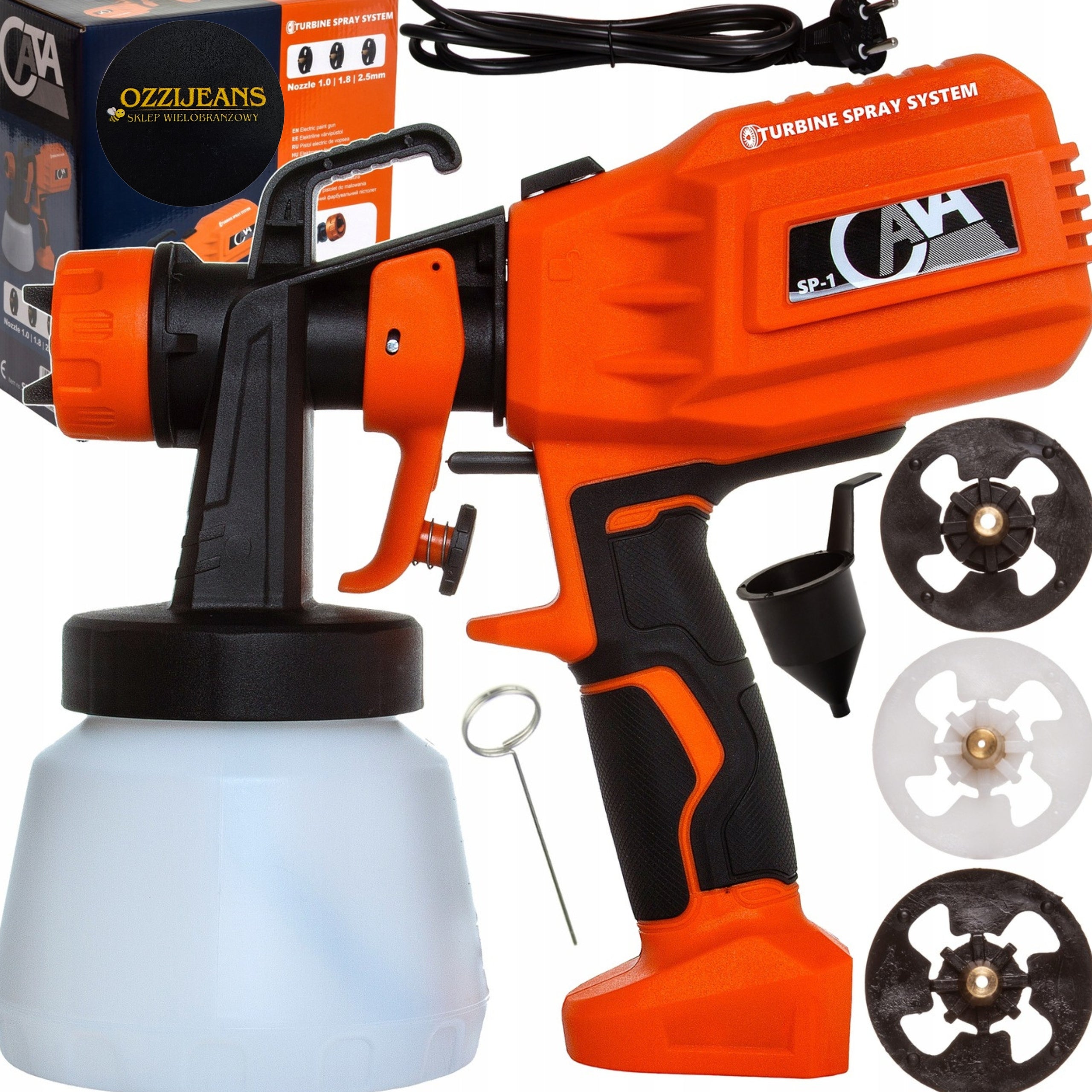 SPRAY GUN CATA 550W 0,8L 3 ELECTRIC PAINT NOZZLES HVLP PRO