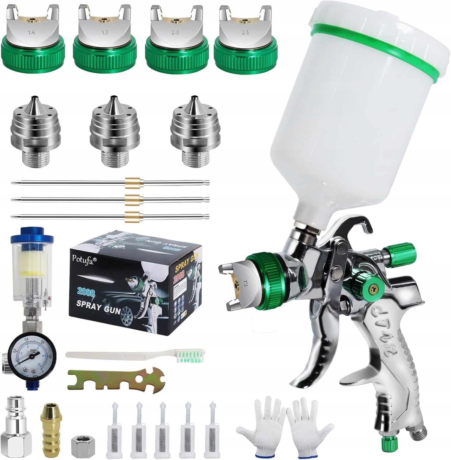 SPRAY GUN SPRAY PAINT GUN SET NOZZLES 600 ML