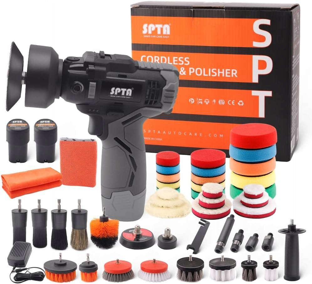 SPTA Mini Polishing Machine, 12V 2000mAh Rechargeable + ACCESSORIES