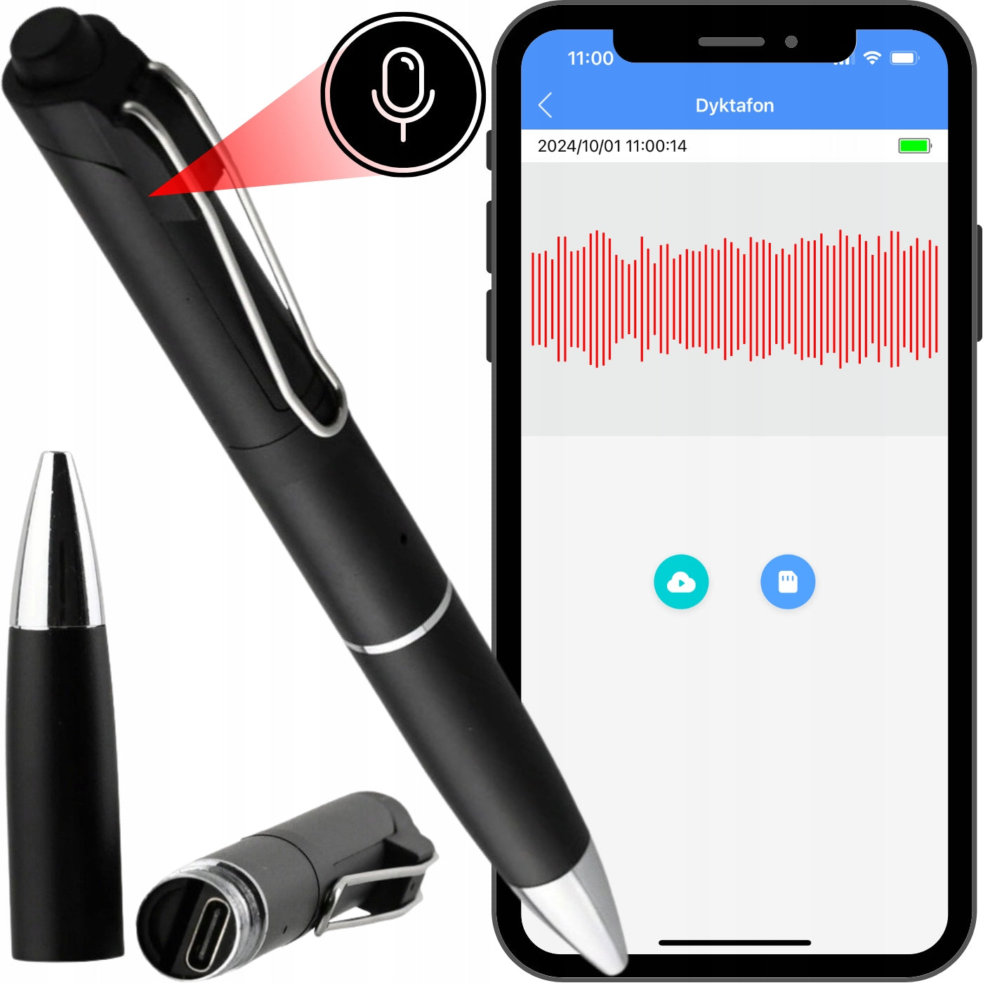 SPY RECORDER WIFI PEN EAVESDROPPING SMALL APP REMOTE EAVESDROPPING