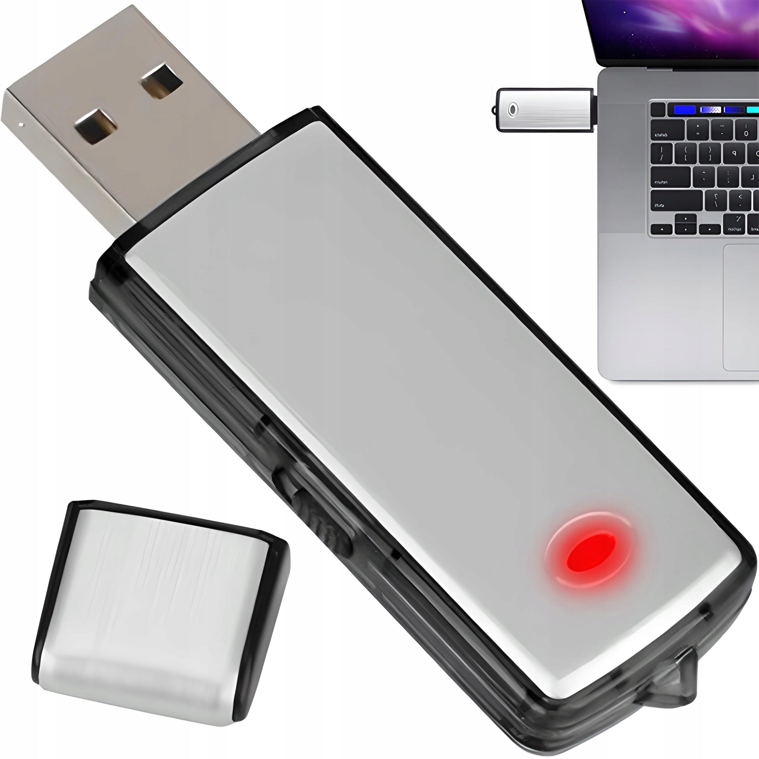 SPY VOICE RECORDER MINI EAVESDROPPING FLASH DRIVE VOICE RECORDER USB 8gb 16h Brand RETOO