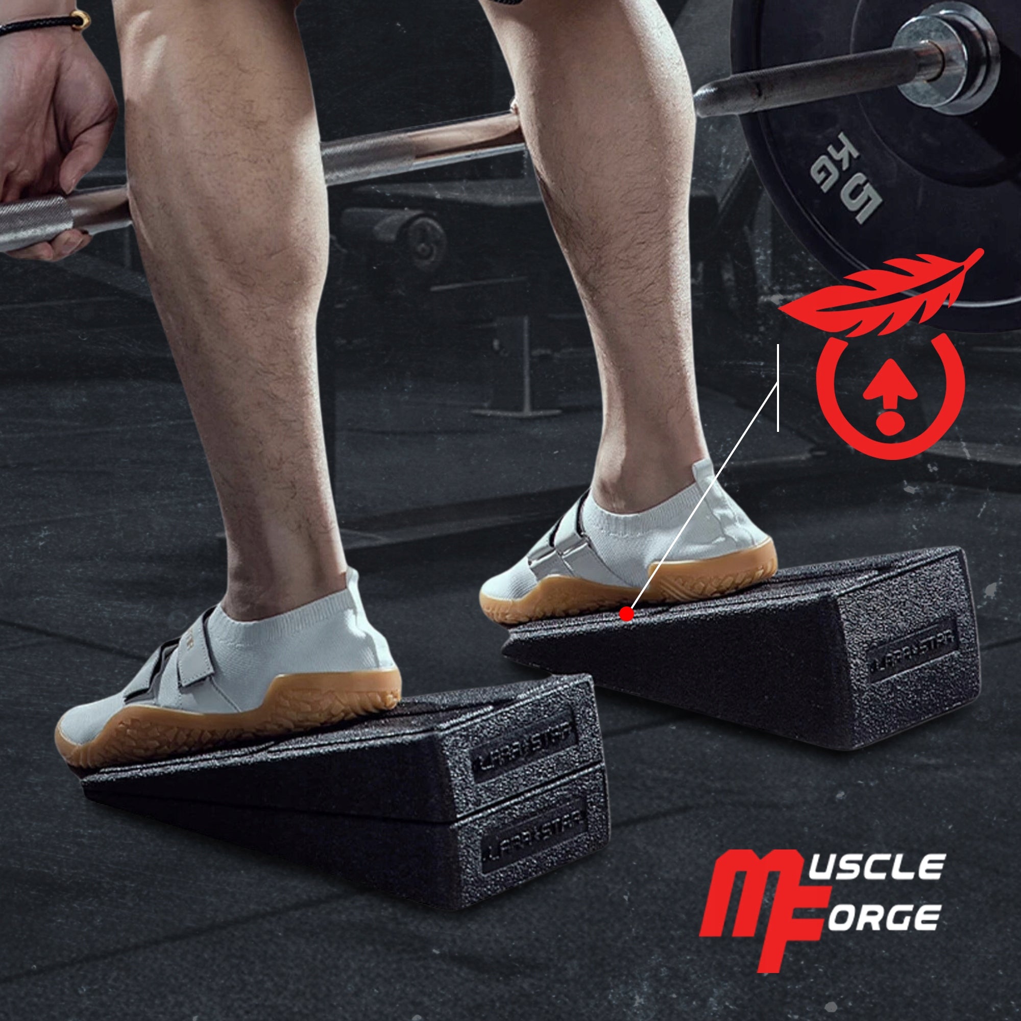 SQUAT WEDGE BLOCK SLOPING SLANT BOARD GUSSET FOR CALF STRETCHING Brand MuscleForge